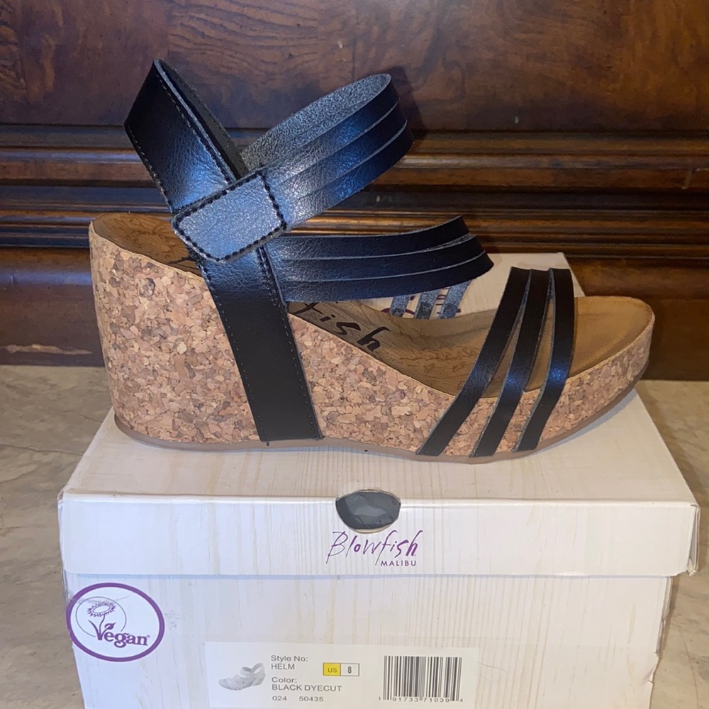 Blowfish vegan black wedge never worn